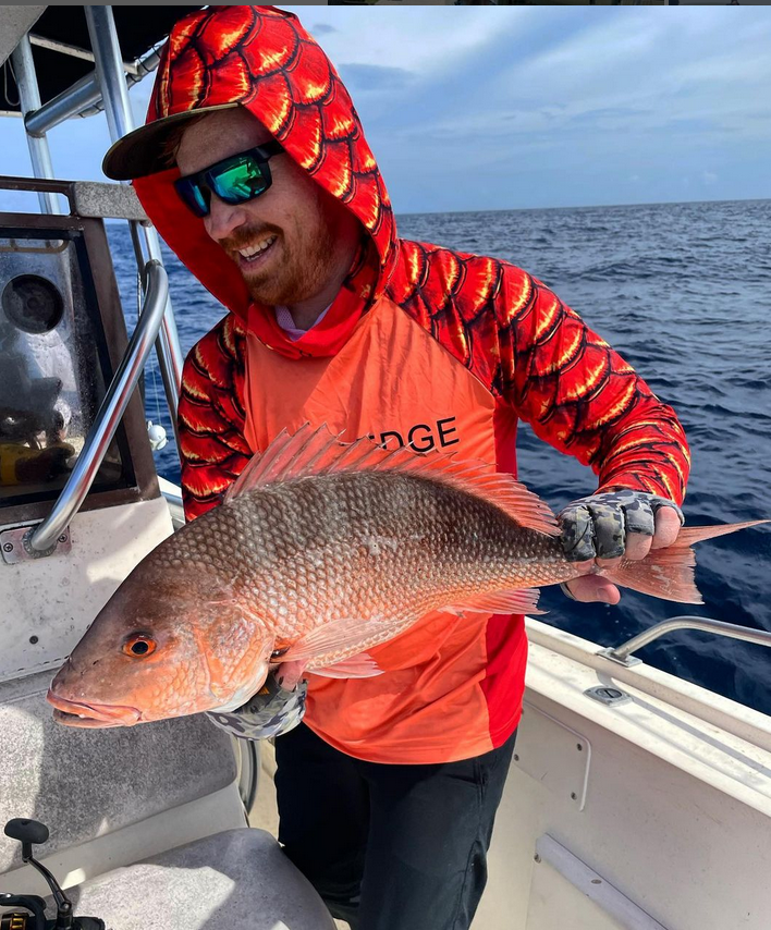 Red Hooded & Masked Ultra Performance Fishing Shirt