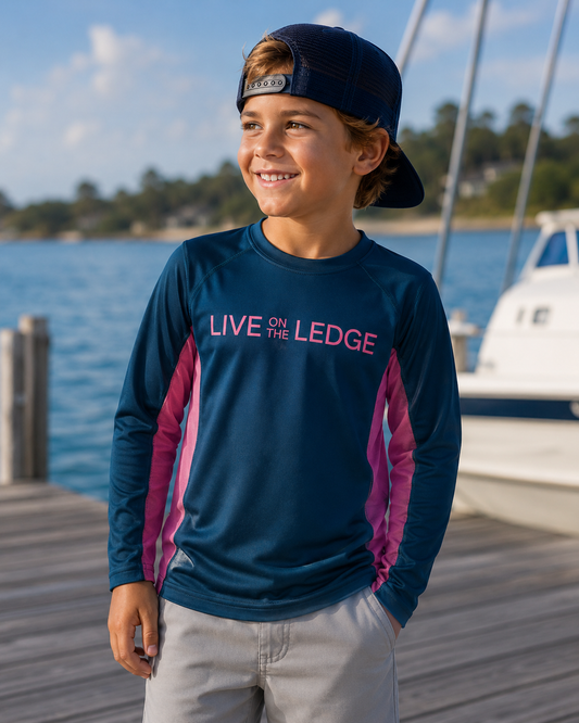 Kids Maui Midnight Vented Performance Fishing Shirt